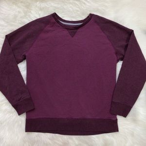 Mack Weldon Ace Sweatshirt Size M/L Mens Maroon Red Cotton Crew Neck Stretch Rib